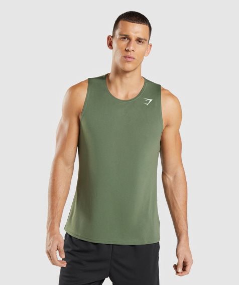 Men's Gymshark Arrival Tanks Olive | NZ 1PDWLF